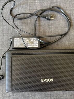Epson Black Portable Flatbed Printer with Power Adapter